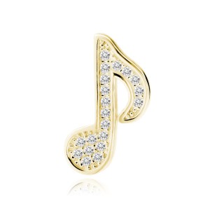 Pandantiv argint placat cu aur galben nota muzicala DiAmanti Z1038CG_W-DIA (Argint 925‰ 1,2 g.)